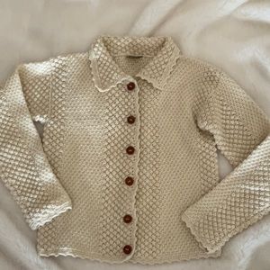 Beautiful hand knit cardigan.  Originally from Ireland   Size Large